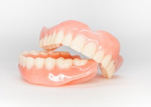 Closeup of full dentures
