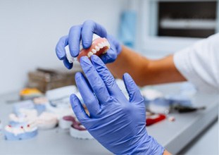 slab technician making a full denture