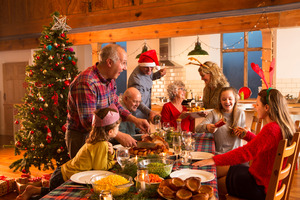 Family having a holiday dinner